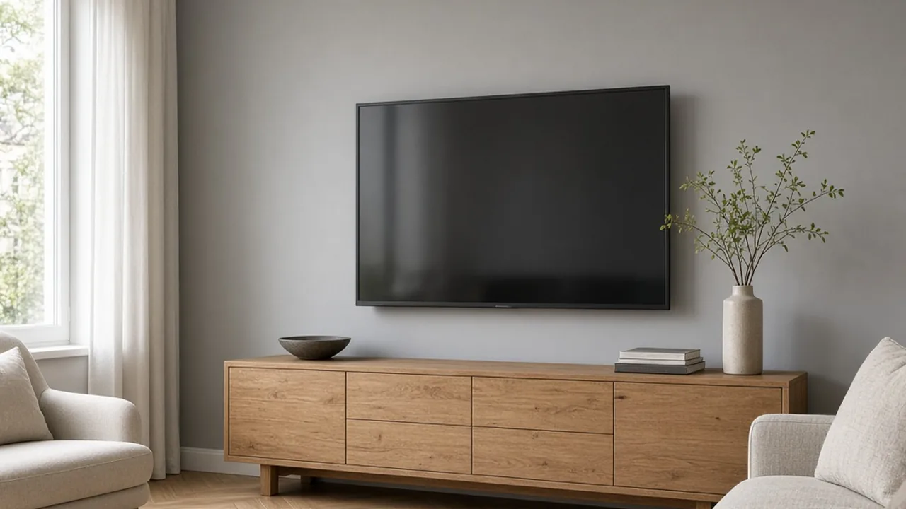 Fernseher an der Wand